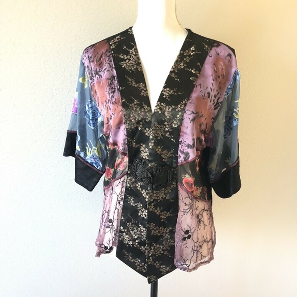 Spencer Alexis Jackets & Blazers - Spencer Alexis Floral Semi-Sheer Kimono Jacket